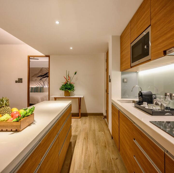 2 bedroom Suite | STAY-WELLBEING-LIFESTYLE-RESORT_TWO-BEDROOM-SUITE-POOL-VIEW_KITCHEN
