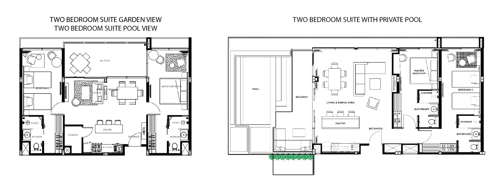 Floorplan : 2 bedroom Suite